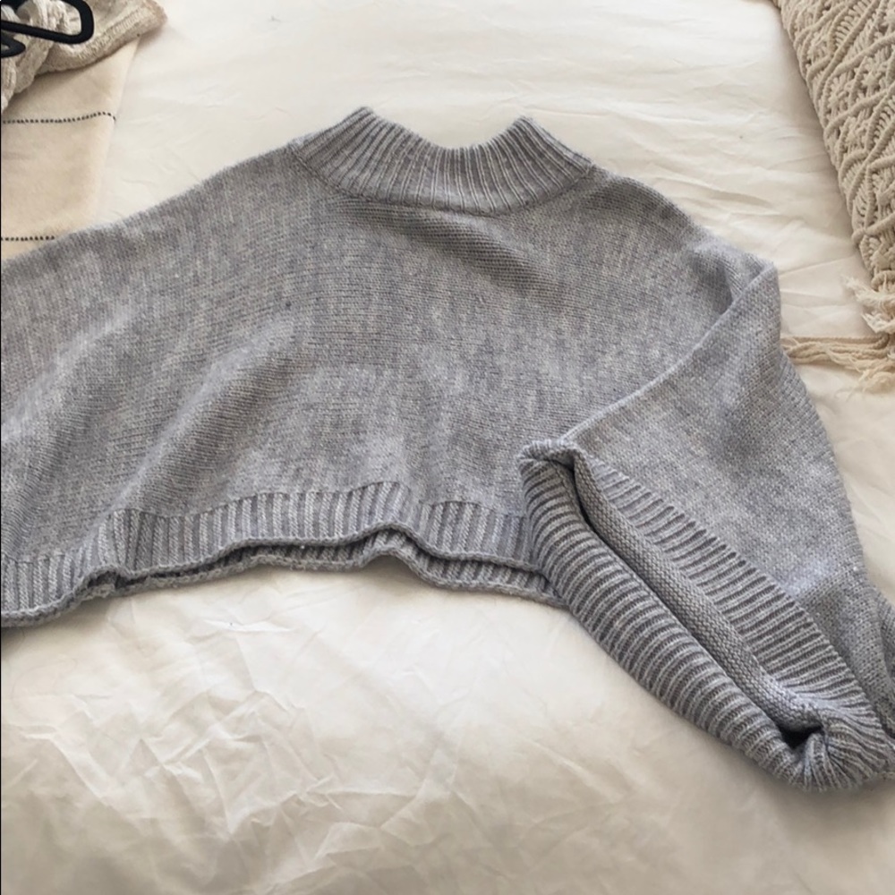 Bishop + young mock neck cropped sweater